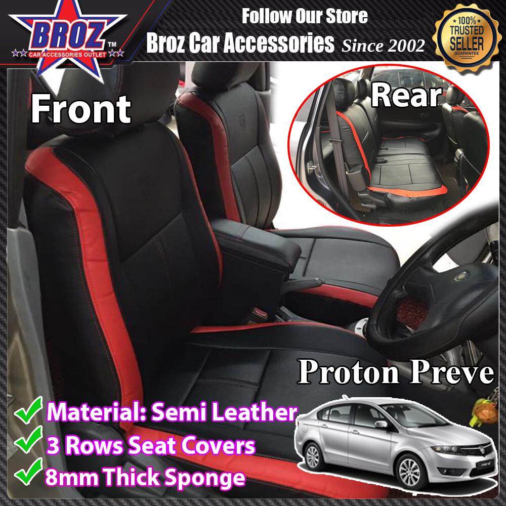 CUSTOM FIT OEM CAR SEAT OR CUSHION COVER PROTON PREVE RED BLACK SEMI