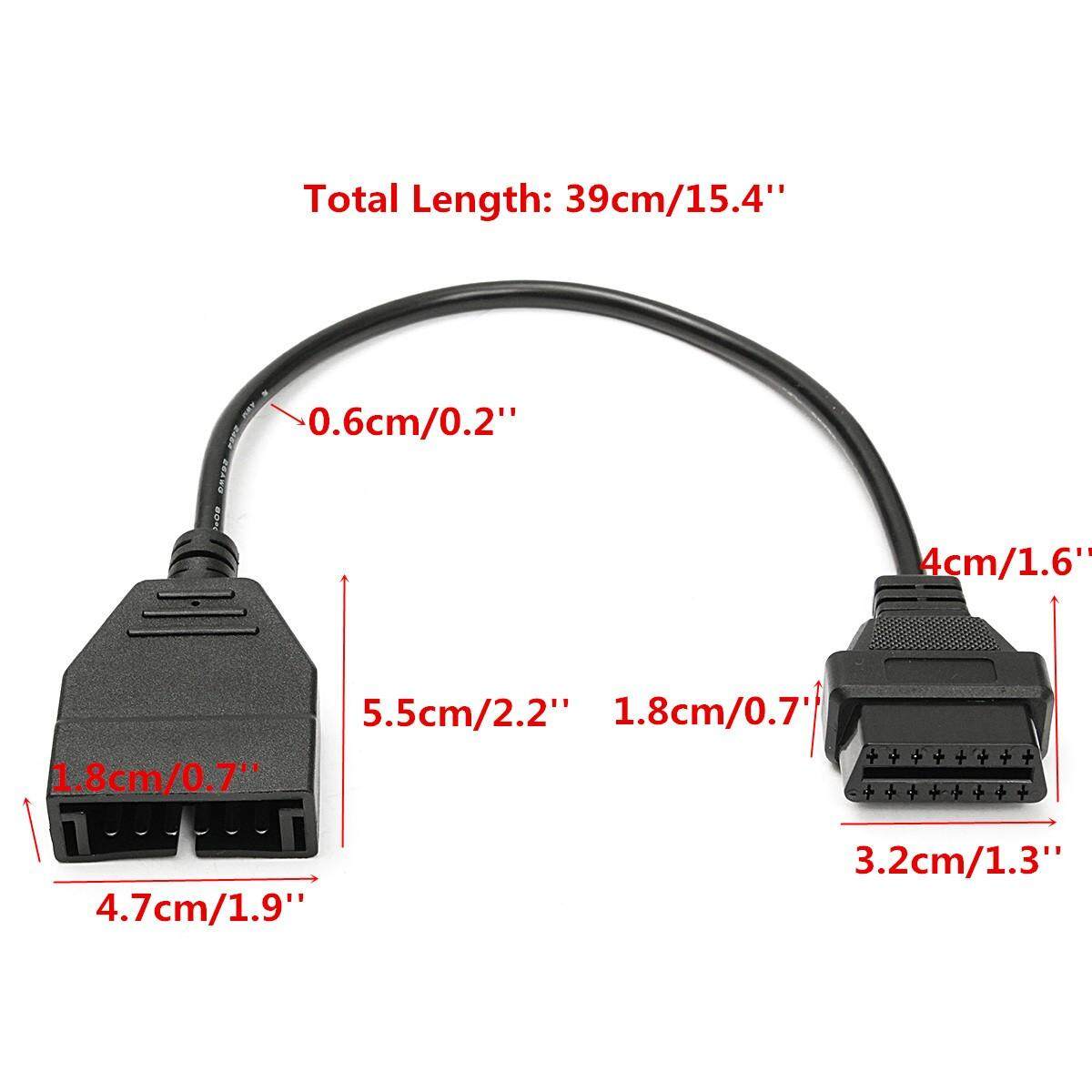 Generic 12 Pin OBD1 To 16 Pin OBD2 Convertor Adapter Cable For GM