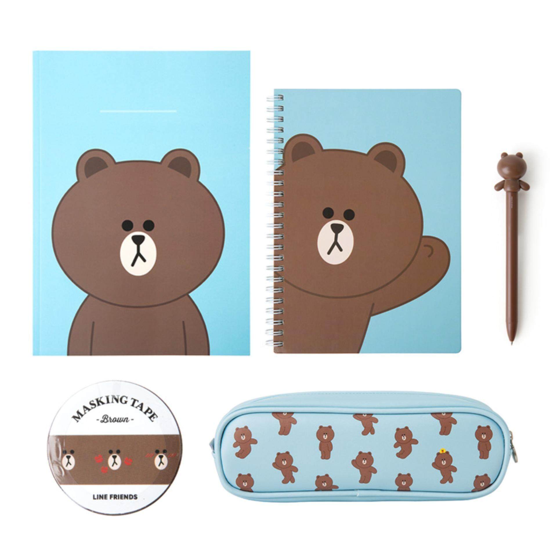 LINE FRIENDS Character Picnic Water Cup Set BROWN Official Goods