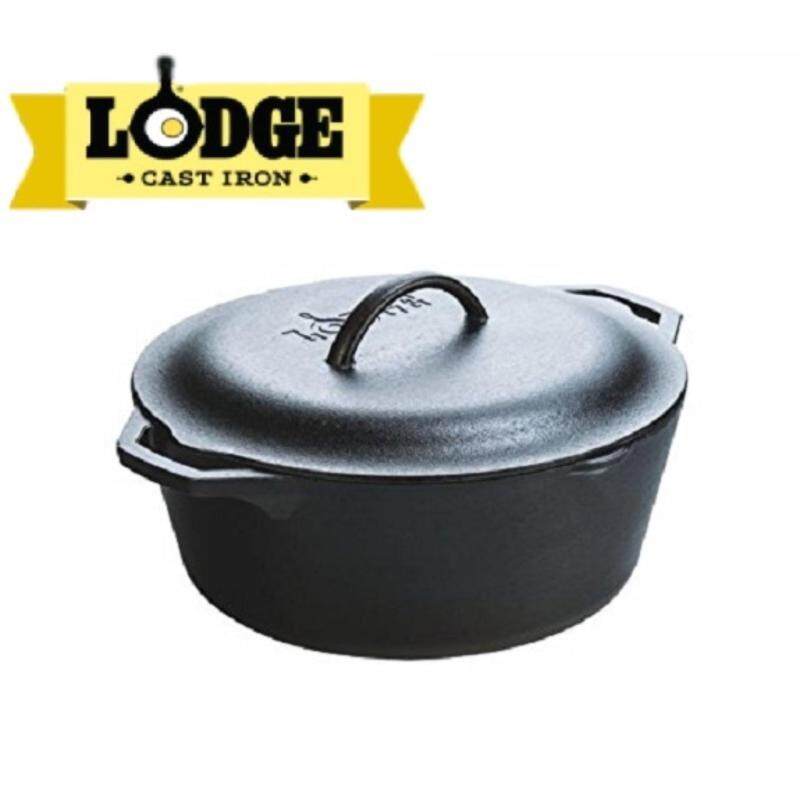 Lodge L10DOL3 Dutch Oven with Dual Handles, Pre-Seasoned, 7-Quart - from USA - intl Singapore