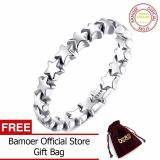 BAMOER Nhẫn Ngón Tay Xếp Chồng Hình Ngôi Sao Nhỏ Gọn Miễn Phí Đối Với Phụ Nữ Trang Sức Bạc Thật 100% 925 Đám Cưới, 2016 Bộ Sưu Tập Mới 6 7 8 9 Kích Thước PA7151