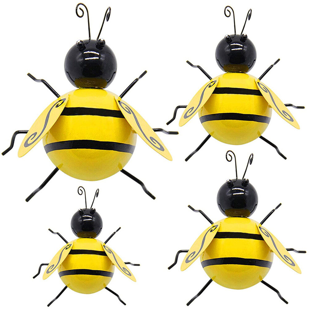 Metal Bee Decor Bumble Bee Garden Accents D Honey Bee Wall Ornament