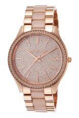 MICHAEL KORS MK4288 Silver Crystal Pave Dial Rose Gold-Tone Stainless Steel Ladies Watch (
