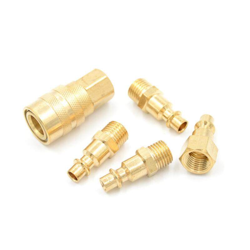 Brass Quick Coupler Set Solid Air Hose Connector Fittings 1/4 NPT Tools - intl