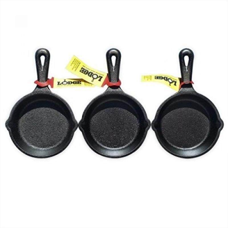 Skillets LODGE Pre-Seasoned 3.5-Inch Cast Iron Skillet Set for Side Dishes or Desserts Tupperware - intl Singapore
