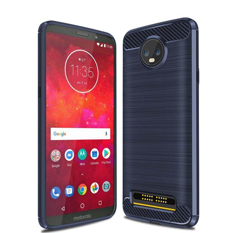Ốp Lưng Giáp Gồ Ghề Dành Cho Motorola Moto Z3 / Moto Z3 Play (Kích Thước Màn Hình Chính: 6.01 Inch) Ốp Điện Thoại TPU Silicon Mềm Vỏ Điện Thoại Chải Sợi Cacbon