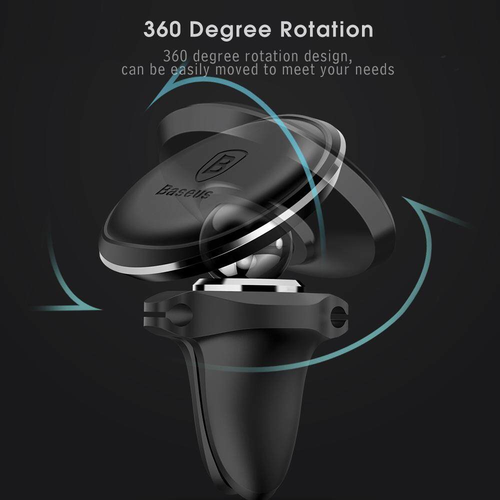 Baseus Air Vent Magnetic Suction Bracket Phone Holder 360 Degree Rotation Car Mount with Cable Clip