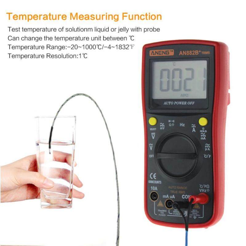 Shanyu ANENG AN882B+ Digital Multimeter DC/AC Voltage Current Resistance Meter (Red)