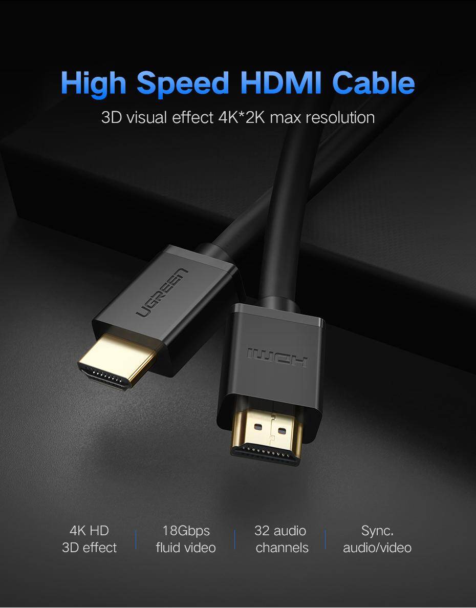 Product Name: UGreen HD104 Model: HD104 Material: pure copper wire Category: HDMI cable Color classification: H black Process: Gold plating
