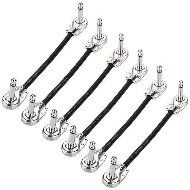 Low Noise Guitar Effect Pedal Board Patch Cable Cord with Right Angle Plug Connector(6Pcs) Malaysia