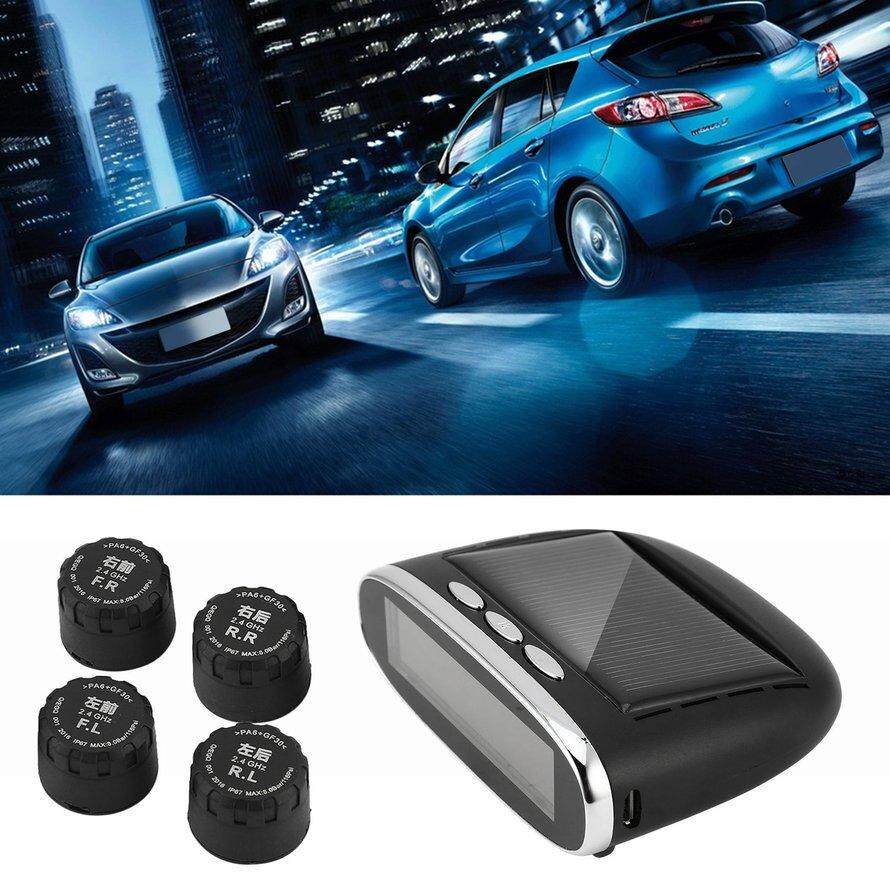 OSMAN Solar LCD Car TPMS Real Time Tire Pressure Monitoring System Security Alarm 3Pcs Free Shipping