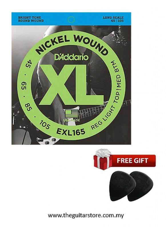 Daddario EXL165 Nickel Wound Bass, Custom Light Electric Guitar Strings Malaysia