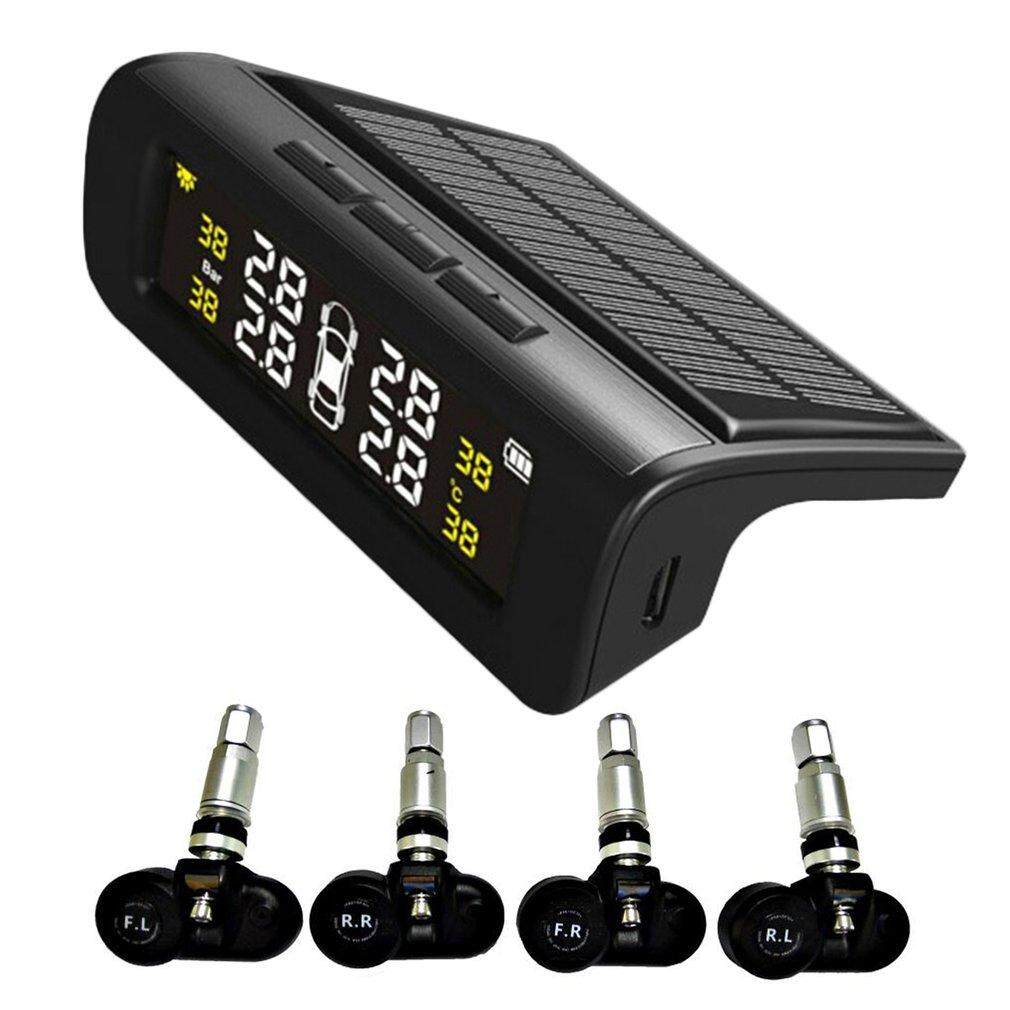 Befu รถพลังงานแสงอาทิตย์ Auto แรงดันยาง TMPS LCD ระบบควบคุมไร้สาย 4 เซ็นเซอร์