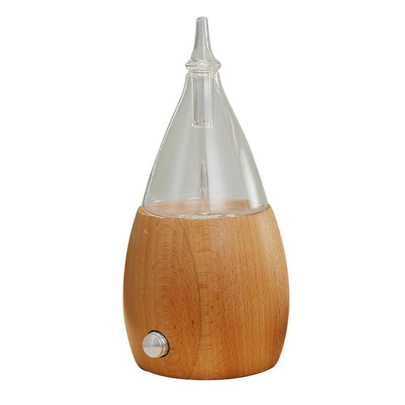 leegoal Nebulizing Pure Essential Oil Aromatherapy Diffuser, Auto Shut Off/ LED Light Aroma Nebulizer, No Heat/ Water/ Plastic For Professional Use/ Spa/ Home/ Office (Glass Reservoir+ Light Wood Base),US Plug Singapore