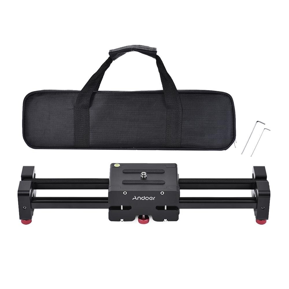 Andoer FT-40 Retractable Camera Video Slider Dolly Track Rail Stabilizer 40cm Length 80cm Actual Sliding Distance Aluminum Alloy Constructed for Canon Nikon Sony DSLR Camcorder