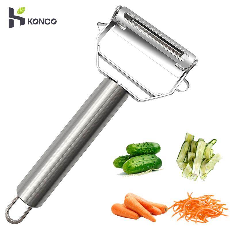 KONCO Stainless Steel Vegetable Peelers, Multifunction Julienne Fruit Zesters, Potato Carrot Planing Grater Kitchen Tool ราคา 75 บาท*ส่งฟรี
