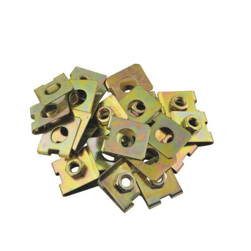 20pcs Auto Car 10mm Hole Dia Spring Metal Panel Fender Plate U-Type Clips Speed Nuts M6