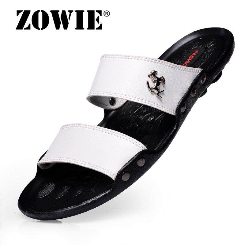 ZOWIE แบรนด์หรูชาย Flip Flops รองเท้าแตะแฟชั่นรองเท้าแตะชายหาดหน้าร้อนรองเท้าผู้ชายรองเท้าแตะสีน้ำตาล