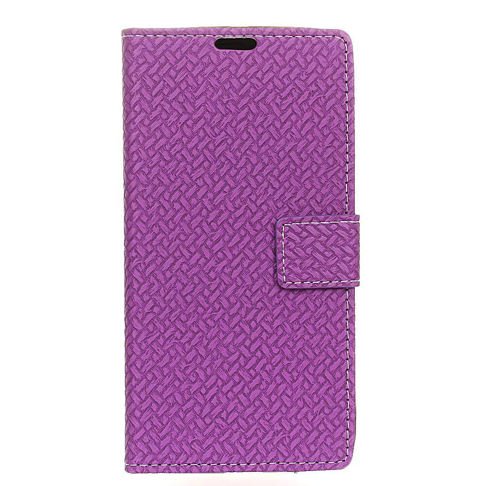 AS Beauty Phone Case for Fujitsu Arrows NX F-01k Woven Pattern PU Leather Wallet Case Magnetic Flip Stand Cover with Card Slots Photo Frame - intl