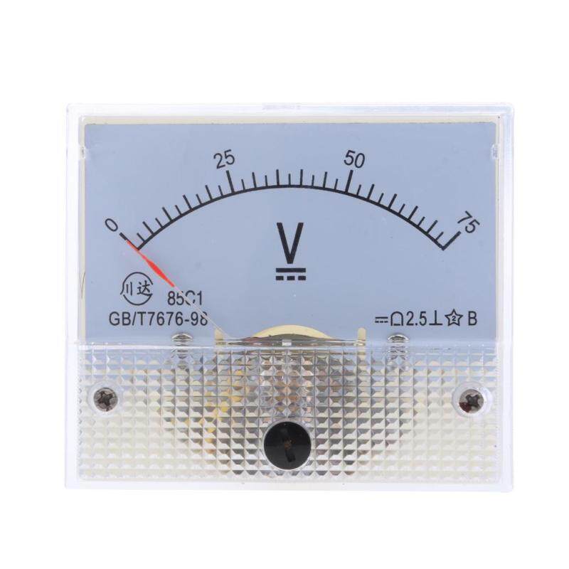 MagiDeal 85C1 DC Rectangle Ammeter Amp Current Tester Analog Panel Voltmeter 0-75 V