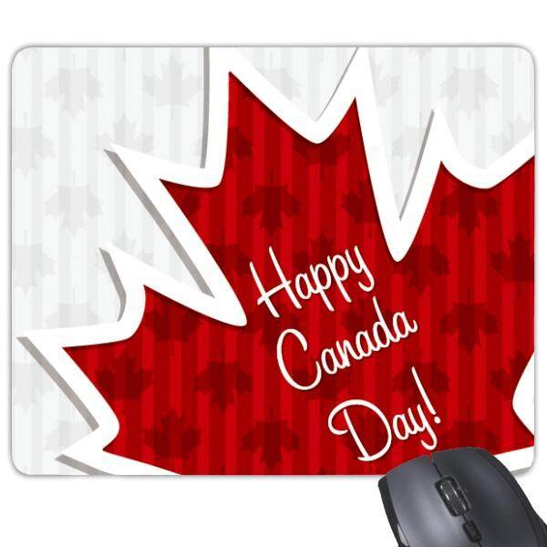 Happy Canada Day 4th dari Juli Maple Daun Tekstur Persegi Panjang Non-Slip Mousepad Karet Mouse Permainan Pad Hadiah-Intl