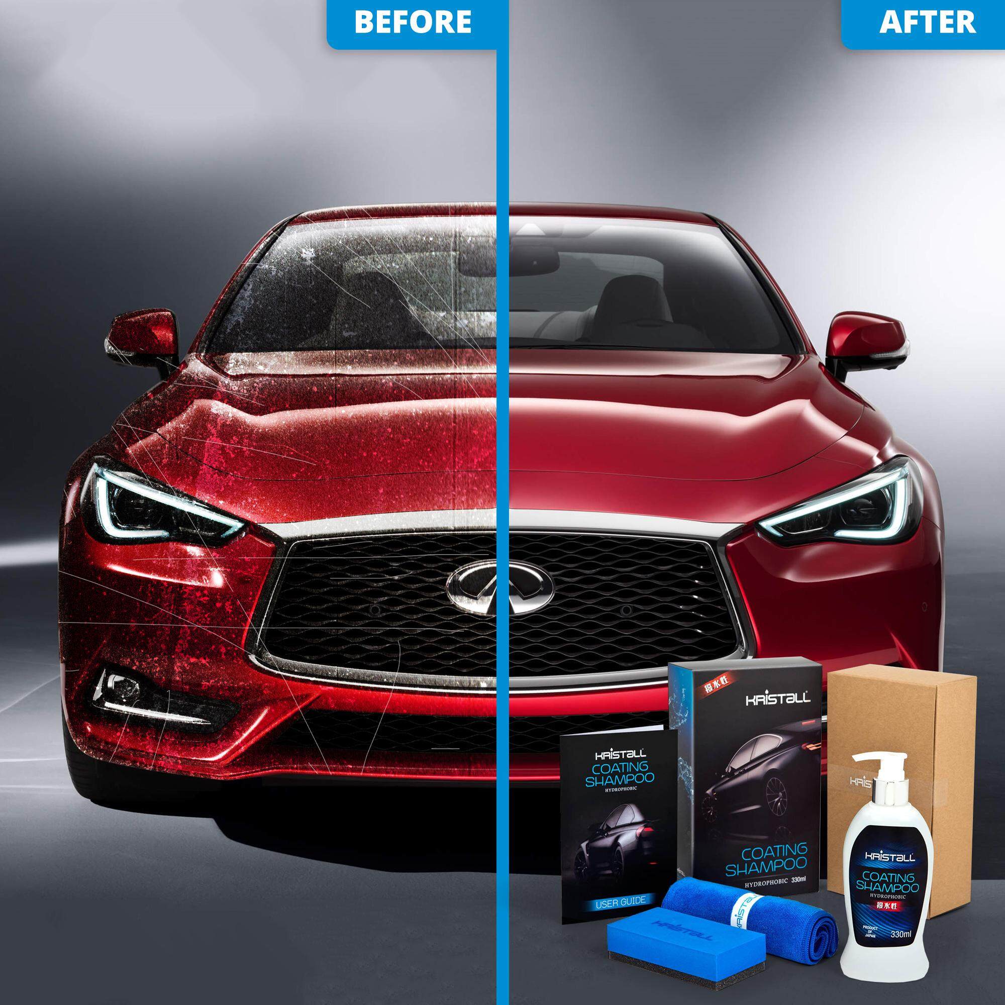 Infiniti Q60 Coating Shampoo - Kristall Car Shampoo WITH Nano Coating (Car Paint Protection, Super Hydrophobic, Deep Gloss, 6.5 pH Balanced Neutral Shampoo)