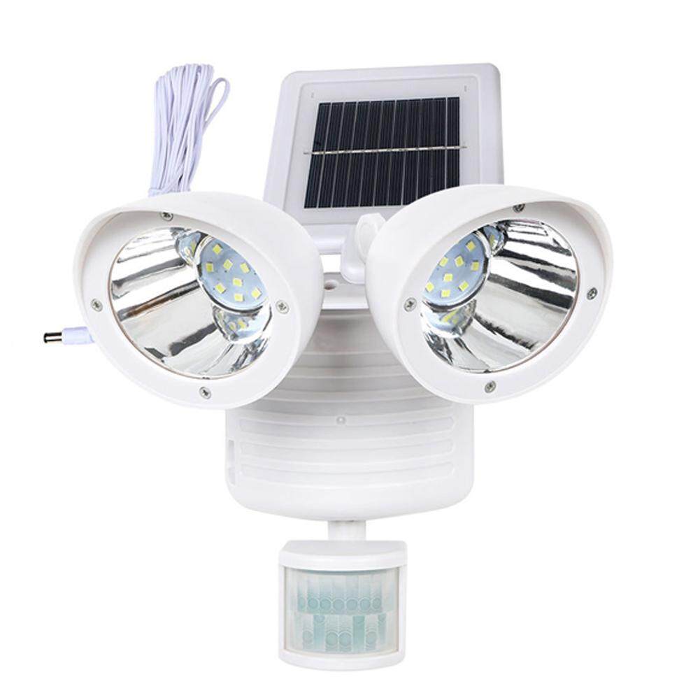 ไฟสปอร์ตไลท์ไฟกลางคืนพลังงานแสงอาทิตย์เซนเซอร์ตรวจจับความเคลื่อนไหวกลางแจ้ง Pathway โคมไฟคู่