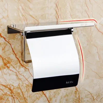 Toilet Paper Holder with Shelf - Bathroom Tissue Holder Toilet Roll Holder Wall Mount