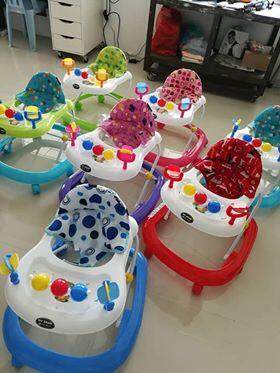 New Design My Dear 003 Baby Walker With 6 Large Wheels And Adjustable Height Blue White Tray New Pgmall