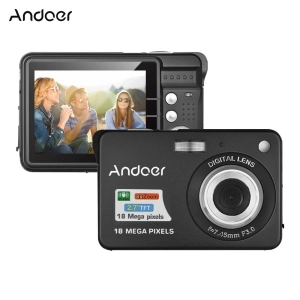 สินค้า Andoer 18 เมตร 720 จุด HD กล้องดิจิตอลกล้องวิดีโอที่มี 2 ชิ้นแบบชาร์จค้างคาว teries 8X ซูมดิจิตอลป้องกันการสั่นไหว 2.7 นิ้วจอแอลซีดีเด็กของขวัญคริสต์มาส