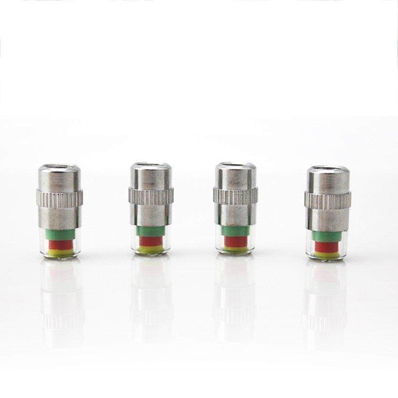 WOND Car Auto Tire Pressure Monitor Valve Stem Cap Indicator Eye Alert 4 Pcs WOND Car Auto Tire Pressure Monitor Valve Stem Cap Indicator Eye Alert 4 Pcs