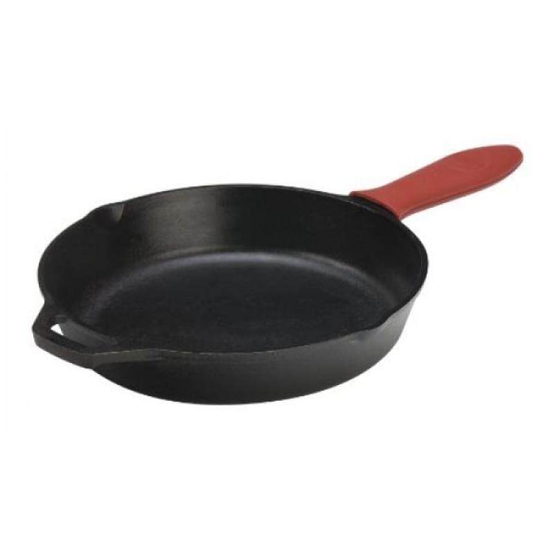 Lodge L10SK3ASH41B Cast Iron Skillet with Red Silicone Hot Handle Holder, 12-inch - intl Singapore