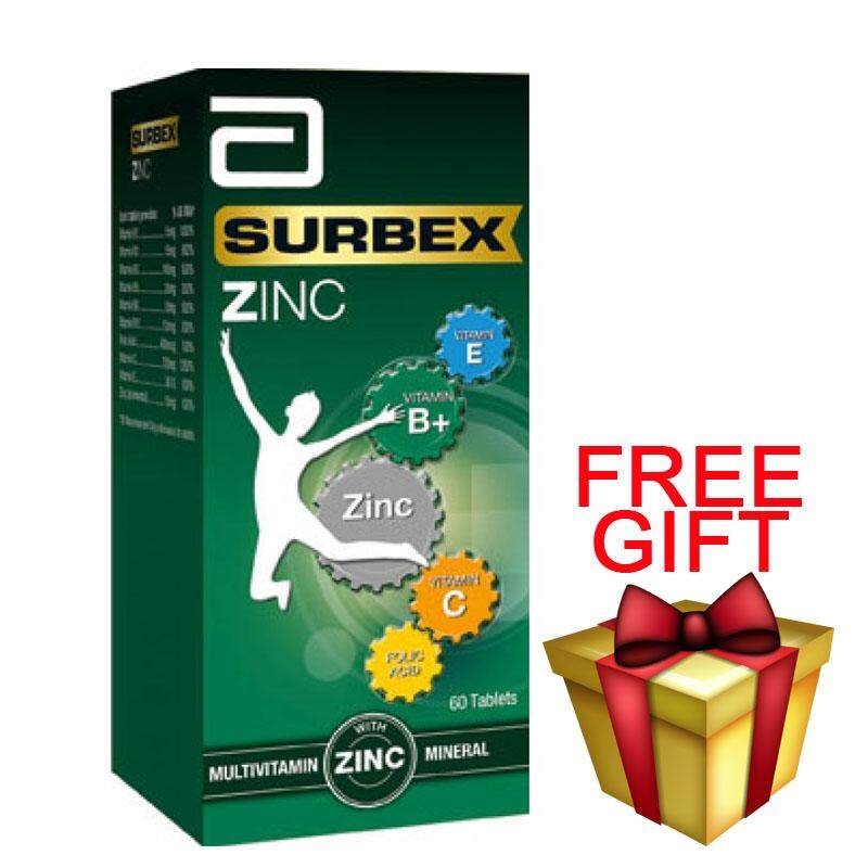 Surbex Zinc Vitamin B Complex + Zinc 60 tablets + FREE GIFT New PGMall