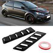 2Pcs Universal Car Bonnet Hood Vent Louver Cooling Panel Trim Matte Black Abs - intl