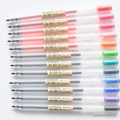 12 Pcs\Lot 12 Colors Gel Pen 0.5Mm Colour Ink Pens Marker Writing Stationery School Office Supplies