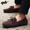 Yk trend men s fashion cow leather suede driving shoes casual slip - ảnh sản phẩm 4