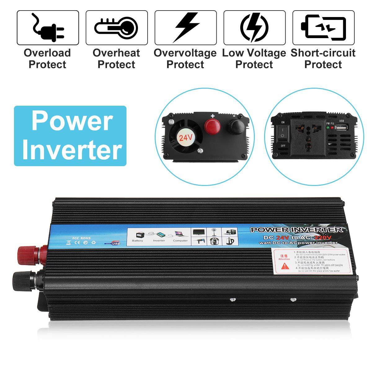 Solar Power Inverter 5000W LED 12v DC to 220V AC Sine Wave Converter - intl