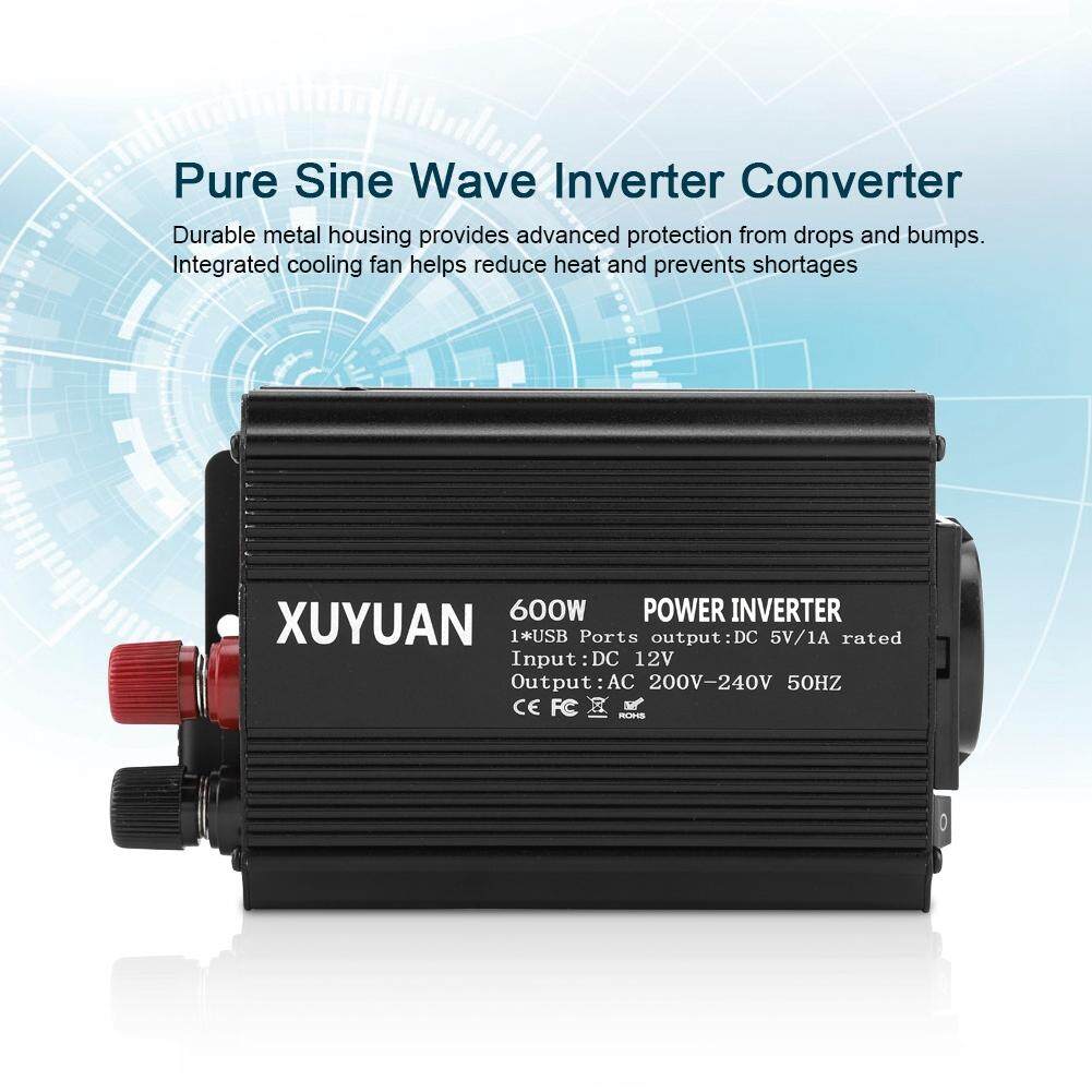 minxin PURE Sine WAVE อินเวอร์เตอร์ 12 โวลต์ Converter 220 โวลต์ 600 วัตต์เครื่องแปลงกระแสไฟฟ้ากับแผงแสงอาทิตย์สำหรับในครัวเรือน