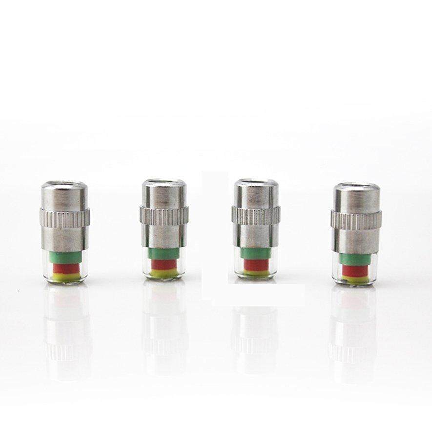 [ขายแฟลช] 4 pcs จอแสดงผล LCD ไร้สายยางตรวจสอบแรงดันยางรถยนต์ภายนอก