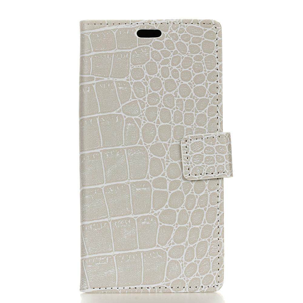 AS Beauty Phone Case for Fujitsu Arrows Be F-05J Crocodile Pattern PU Leather Wallet Case Magnetic Flip Stand Cover with Card Slots Photo Frame - intl