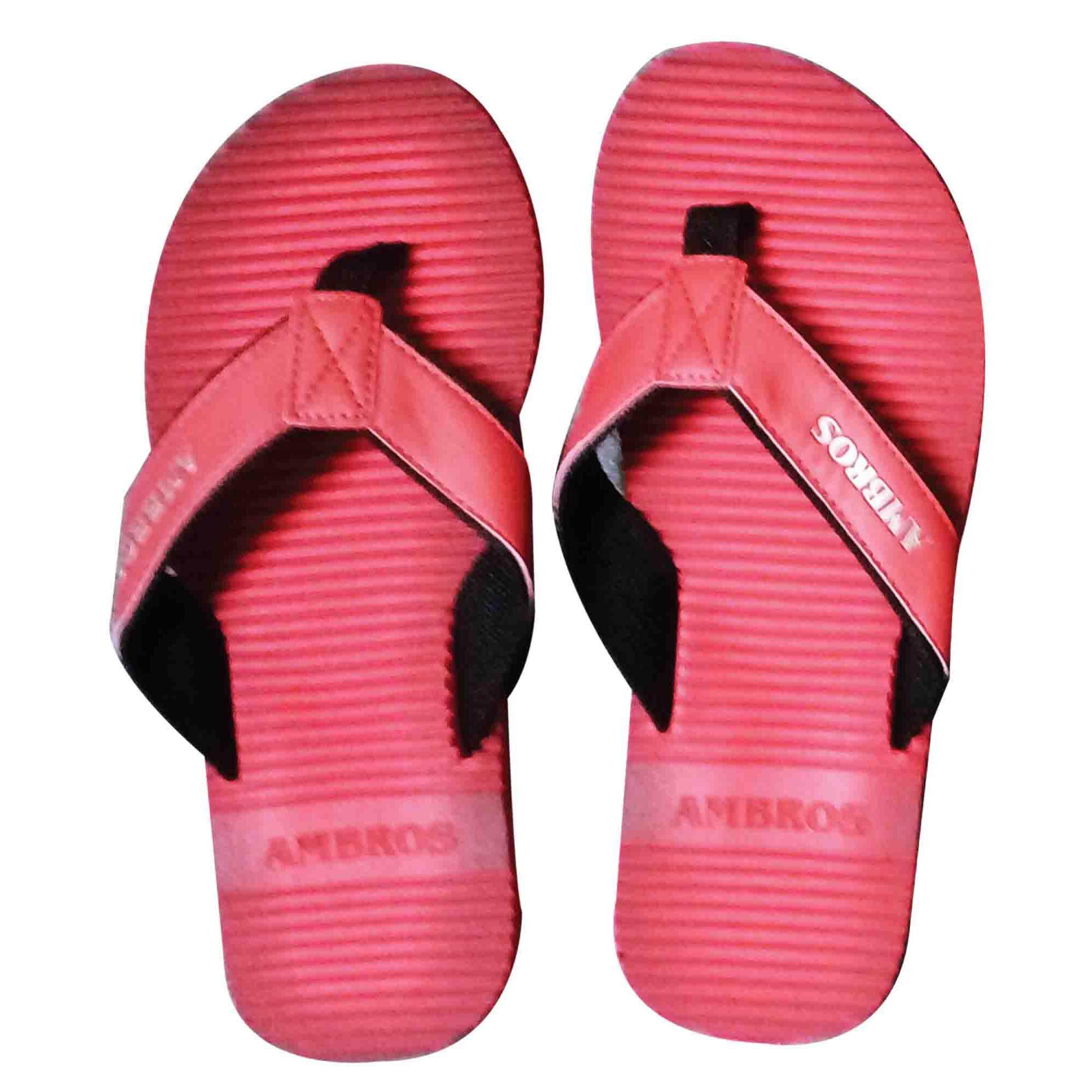 Ambros Comforty Flip-Flop Sandals Slippers - Red/Black