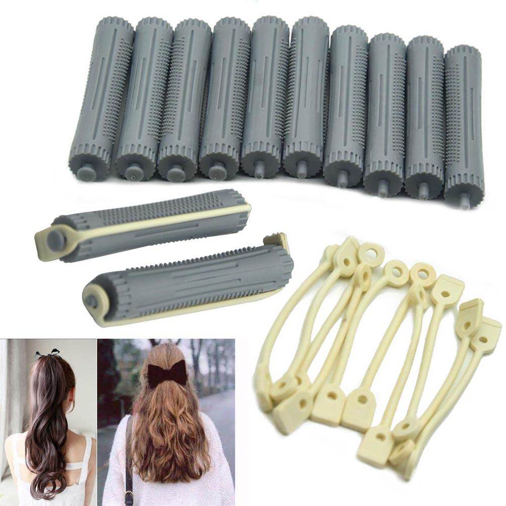 12 Pcs/set 12 Mm Rambut Curler Perm Rods dengan Karet Gelang Wave Alat Penggulung DIY Gaya Alat-Internasional