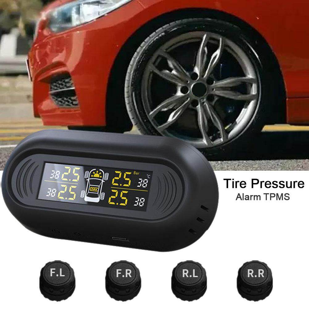 RYT MINI กระจกไร้สายเกจแบบดิจิตอลรถ TPMS พลังงานแสงอาทิตย์การตรวจสอบแรงดันยางรถยนต์ระบบ