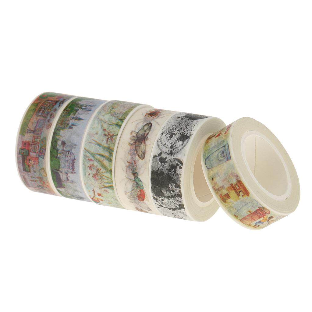 BolehDeals 6 Pieces Washi Masking Tape Adhesive Decorative Tape for Scrapbooking 1