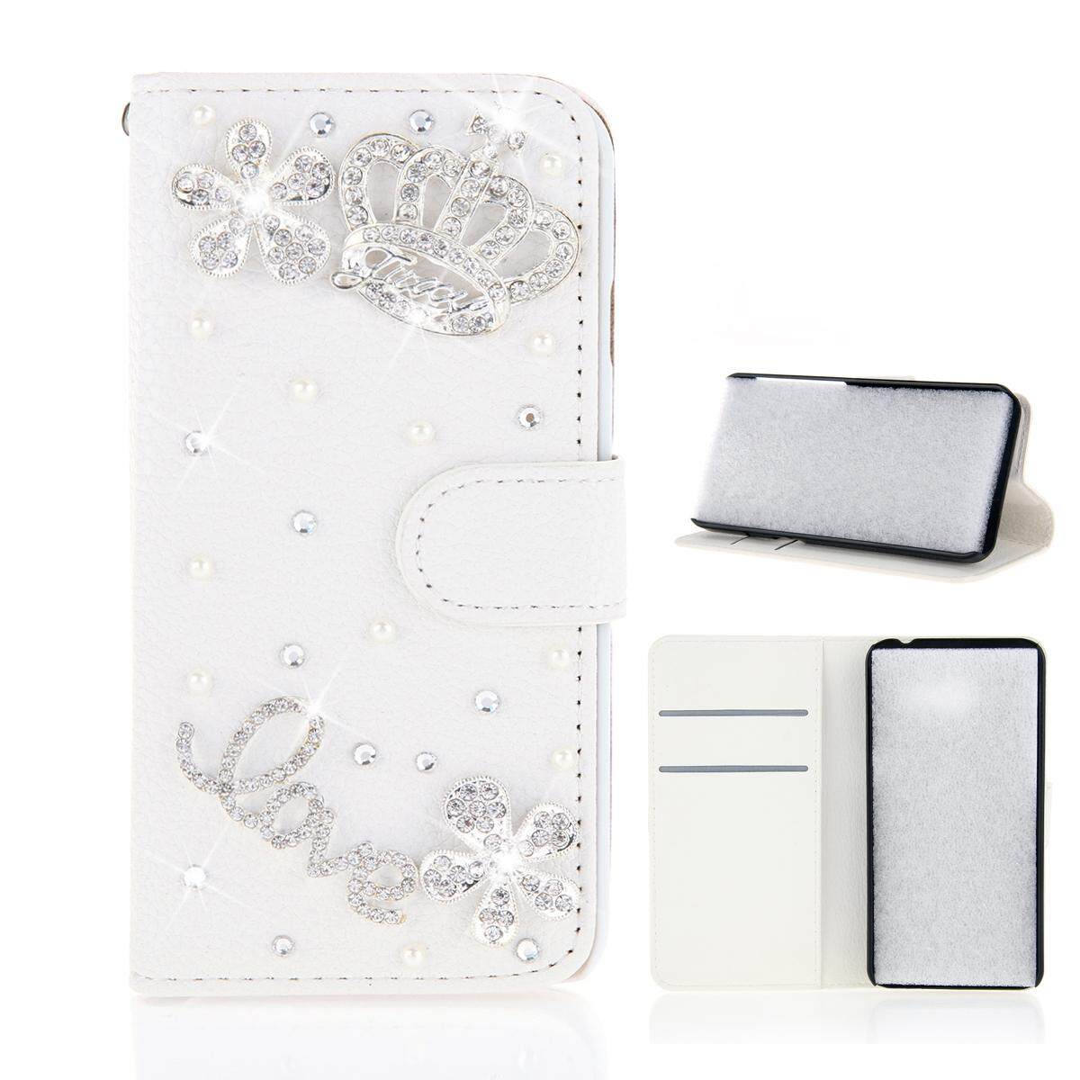 AS Beauty Phone Case for Blackview R7 Luxury 3D Bling Diamond Rhinestones PU Leather Wallet Case Flip Stand Card Slots Cover with Magnetic Closure - intl