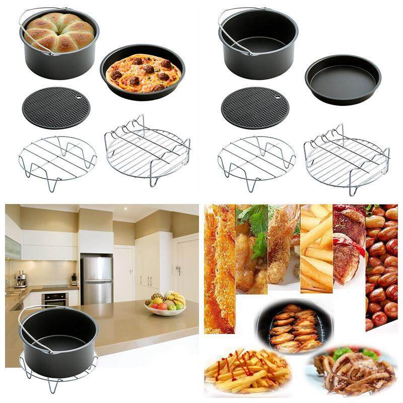 GoodGreat 7 นิ้ว Universal Non - Stick วัสดุ Home หม้อทอด Air fryer ชุดอุปกรณ์ 5, Fit หม้อทอด Air fryer ภายใต้ 5.5 L