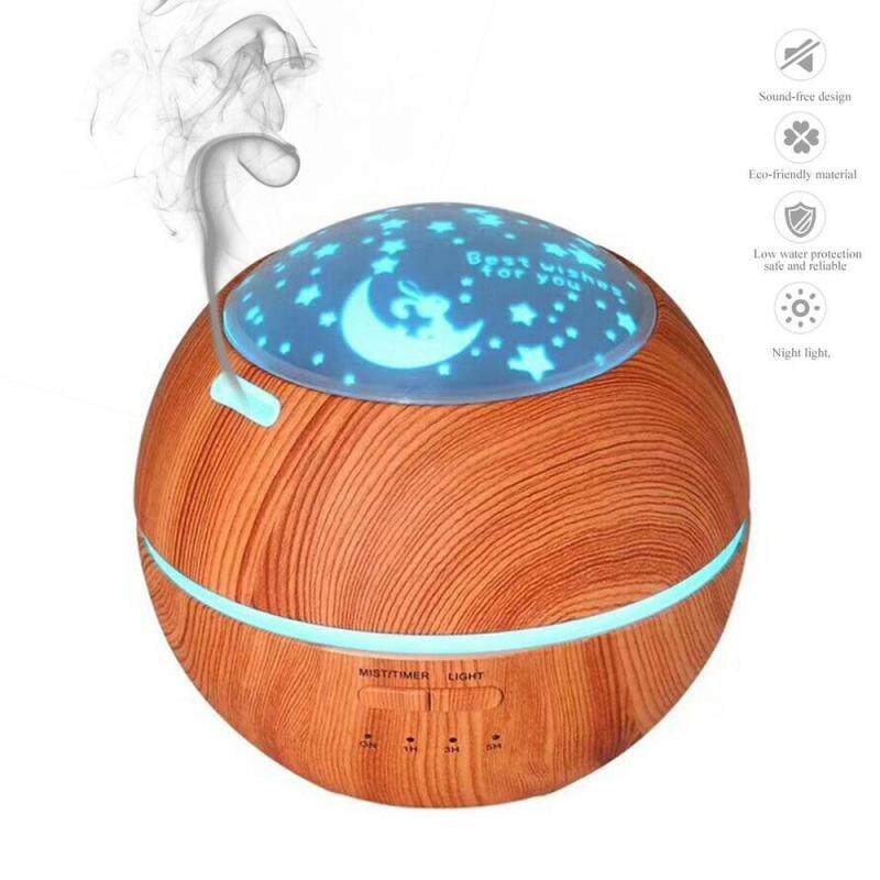 weizhe 编辑中 300ML Wooden Ultrasonic Aroma Humidifier Air Purifier Mist Maker Snowflower Starry LED Lights Essential Oil Diffuser - intl Singapore