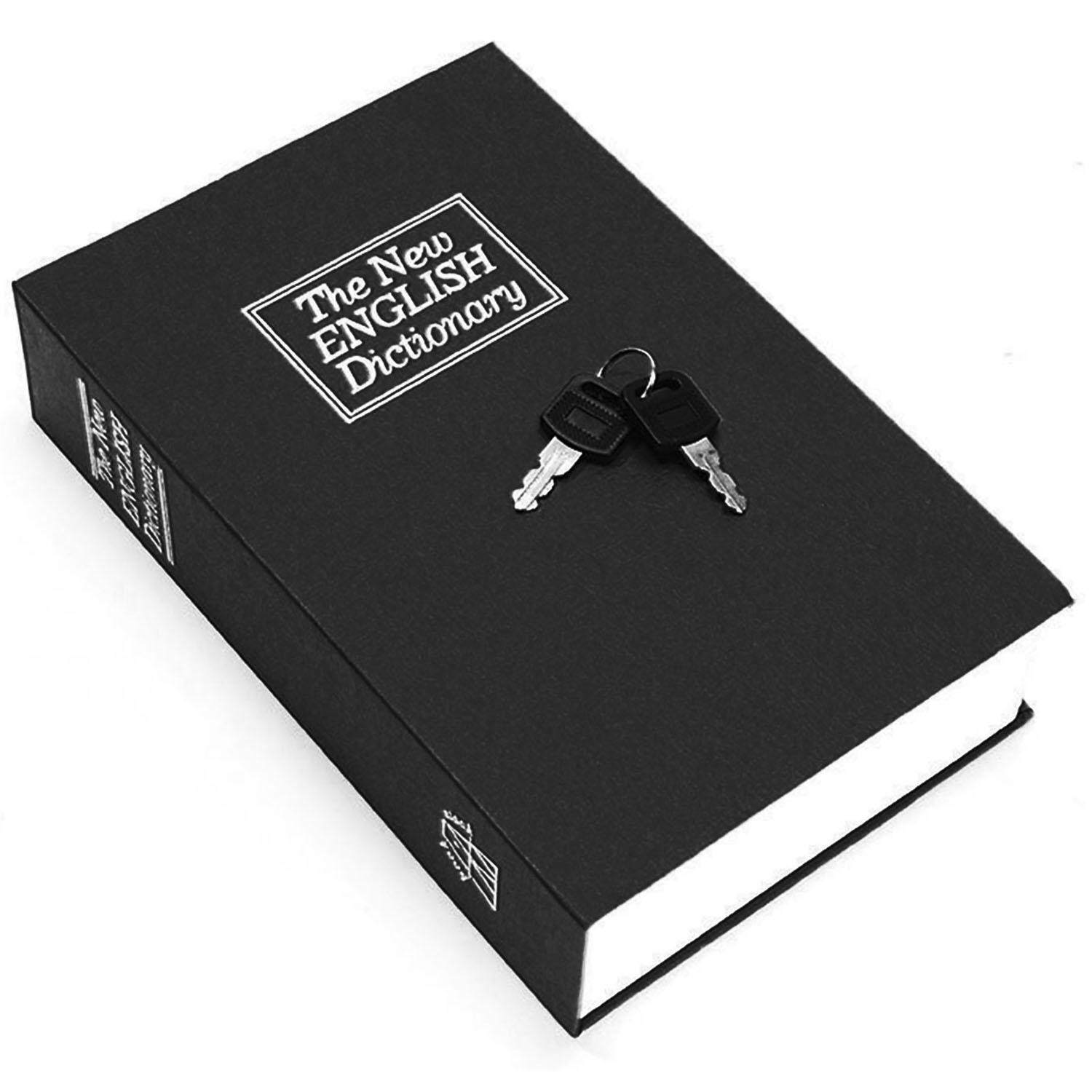 La Pengalihan Buku Brankas Penyimpanan Rahasia Uang Kotak Keamanan dengan Kunci Ukuran M Hitam-Intl