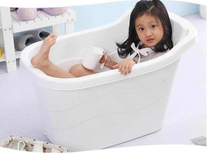 Children Can Sit Bathing Bucket Baby Bath Tub Home Thickened Bath Tub Adult Baby Shower Bucket Large Bath Tub Intl