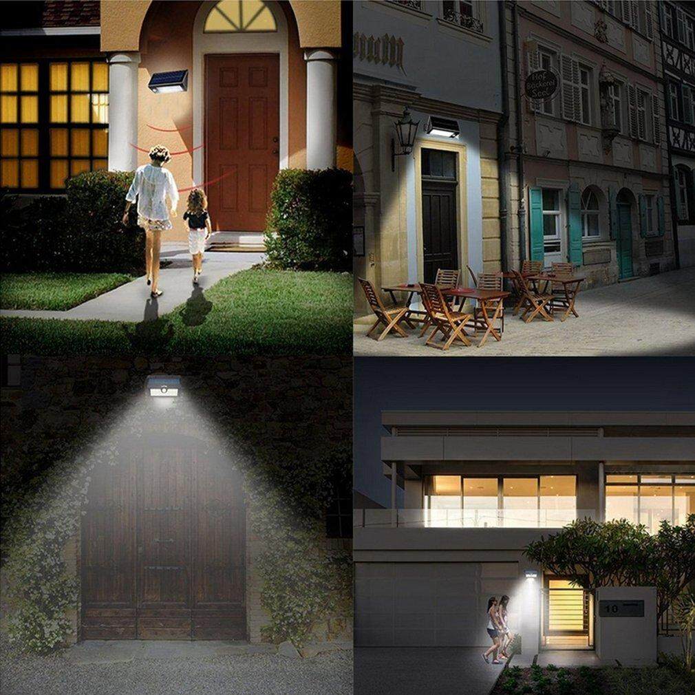 GOOD 32 LED Solar Powered PIR Motion Sensor Wall Lamp Waterproof Garden Yard Light black